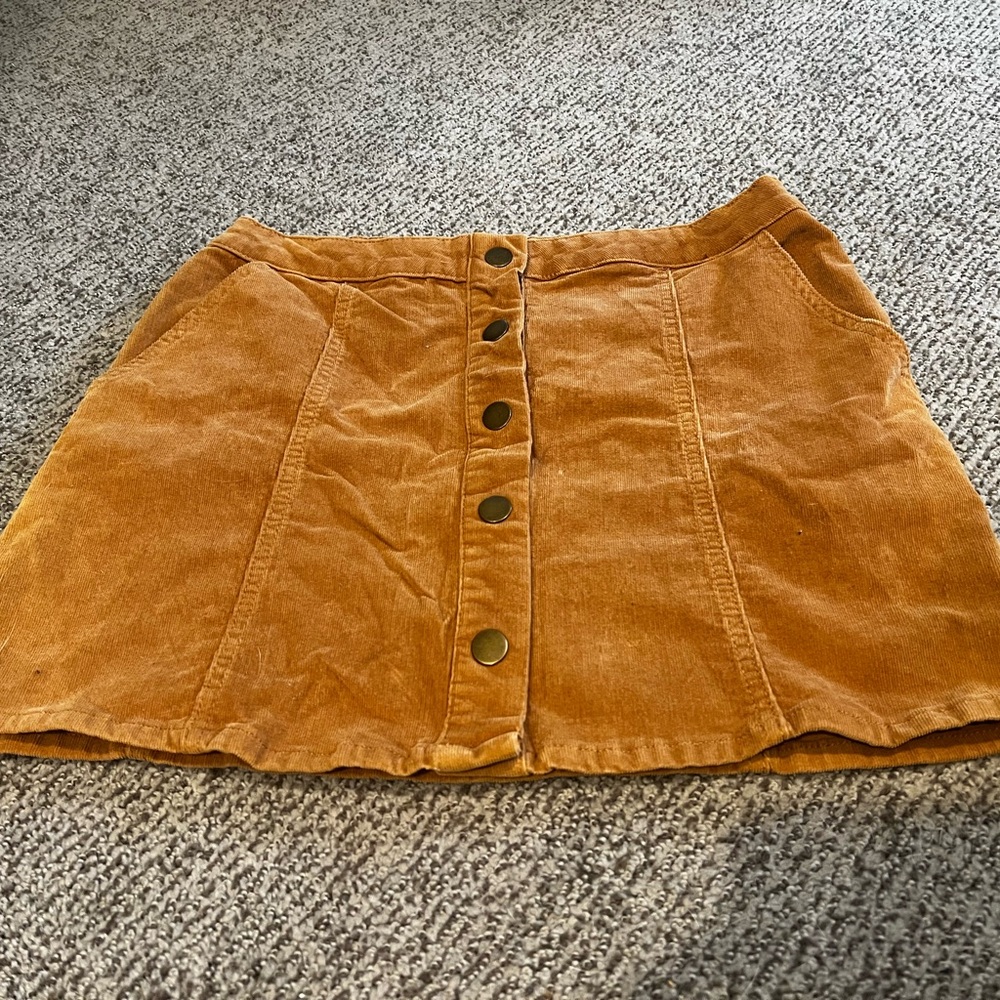 Tan Button-Front Women's Skirt